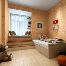 It's a place where he can go to get some private space or hang out with friends and siblings. Brick Wallpaper Room Design