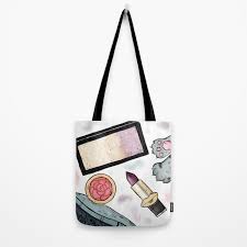 pretty makeup essentials tote bag by