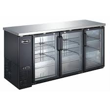 Saba Sbb 24 72g 72 In W 19 6 Cu Ft Commercial Under Back Bar Cooler Refrigerator With Glass Doors In Stainless Steel With Black