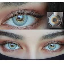 brown color contact lens eye makeup