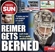 Toronto maple leafs general manager kyle dubas is slamming the toronto sun for running a graphic image of an injured player on its cover, calling their choice disgusting and extraordinarily. Andi Perelman On Twitter Toronto Toronto Maple Leafs James Reimer