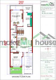 Buy 20x60 House Plan 20 By 60 Front