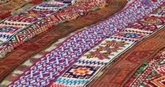 kazakhstan june 2018 woman is weaving