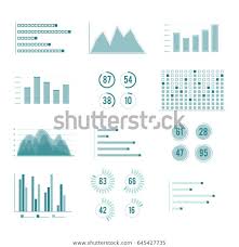 Vector Charts Graphs Line Illustration Set Stock Vector
