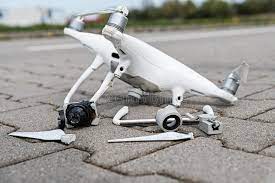 after drone accident stock image