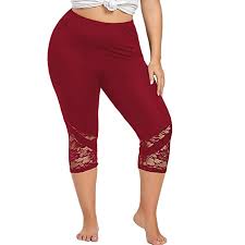 Amazon Com Fksesg Yoga Pants Women Lace Plus Size Skinny