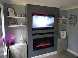 Wall Mounted Electric Fire And Wall Hung Tv