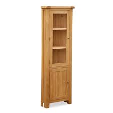 sally oak corner display cabinet