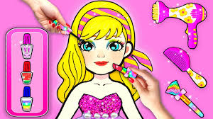 paper dolls dress up makeup nails