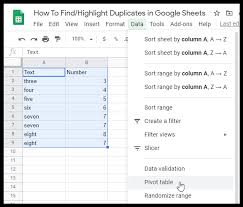 remove duplicates in google sheets