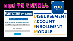 sss bank disburt enrollment module