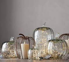 Recycled Glass Pumpkin Candle Cloches