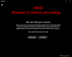 fix windows 11 camera not working
