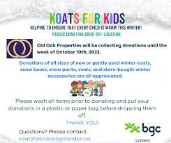 Koats For Kids London Ontario Old Oak
