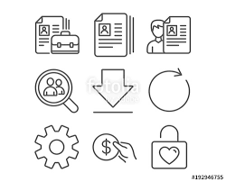 Set Of Service Synchronize And Payment Icons Cv Documents