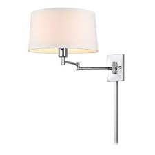 Chrome Swing Arm Wall Lamp With Drum