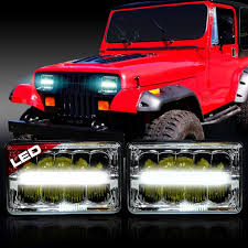 Xdr Led Chrome Headlights W Drl For Xj And Yj Jeep Wrangler Yj Jeep Wrangler Jeep Wrangler Lights