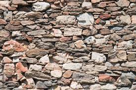 Dry Stone Wall Made Of Irregular Shaped