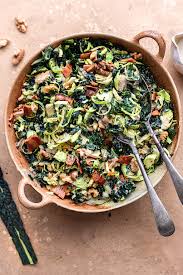 vegan shredded brussels sprouts kale