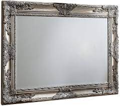 Wall Mirror Antique Silver 115cm