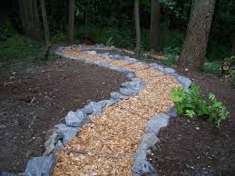 Wooded Area Using Stone And Wood Chips