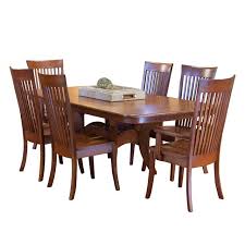 Vintage solid cherrywood queen anne style stretcher base dining side chairs. Amish Cherry 7 Piece Dining Set Table 4 Side Chairs 2 Arm Chairs Bernie Phyl S Furniture By Daniel S Amish Furniture