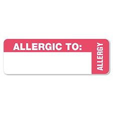 Medical Labels For Allergy Warnings 1 X 3 White 500 Roll
