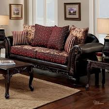 Furniture Of America Ellis Brown Burgundy Sofa