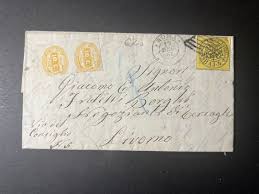 1866 italy folded letter cover roma