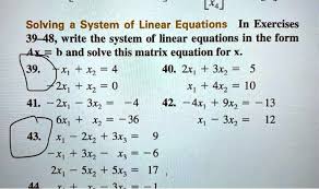 Solved Lxa Solving System Of Linear