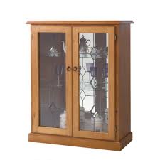 2 Door Display Cabinet 90cm One Stop Pine