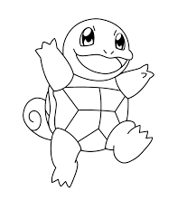 Pokémon generacion i dibujos para colorear. Printable Happy Squirtle Coloring Page For Both Aldults And Kids