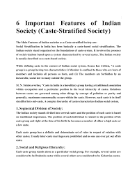 6 important features of indian society