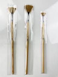 3 natural bristle fan brush set