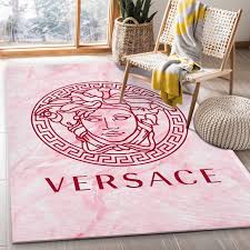 versace red and pink area rug carpet