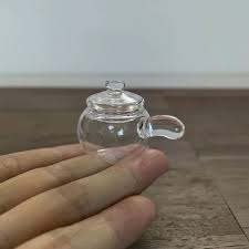 Miniature Clear Glass Teapot With