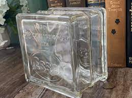 Vintage Esso Glass Block Coin Bank