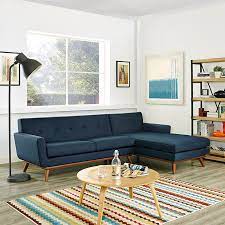 Right Facing Sectional Sofa In Azure
