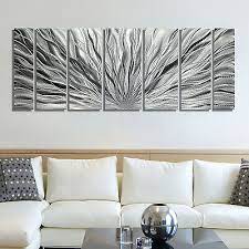 Large Silver Metal Wall Art Abstract