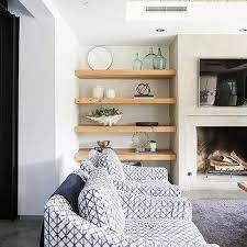 Fireplace Niche Shelves Design Ideas