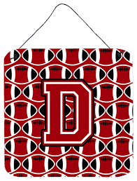 Letter D Football Red Black And White