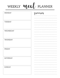 Free Printable Meal Planner Template Journaling My Life Meal