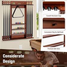 Billiards Pool Cue Rack Wall Mounted