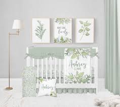 baby girl crib bedding greenery
