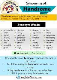 synonyms of handsome another word for