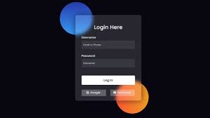 glmorphism login form in html css