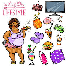 unhealthy lifestyle stock vector