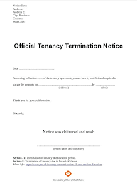 Notice Of Intent To Vacate Template Moving Landlord Samples