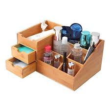 makeup organizer bamboo bathroom