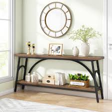 Rectangle Wood Narrow Console Table